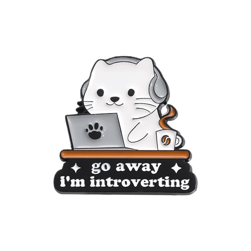 Mental Health Animal Enamel Pins Go Away I'm Introverting It Is What It Is And It's Autism Brooches Lapel Badge Jewelry Gifts