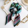 Summer New Flower Printing Scarf Simulation Silk 71cm Small Square Scarf Simple and Versatile Sun Protection Professional Scarf Women