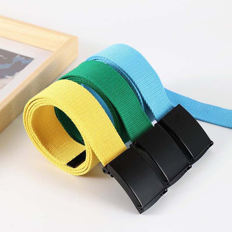 Canvas & Leather Multi-Color Casual Waist Belt - Stylish, Easy-to-Match Accessory for Students