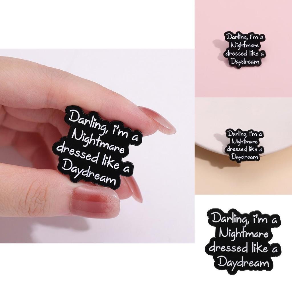 Letter English Stylish Brooch Fashionable Geometric Pin For Trendy Outfits
