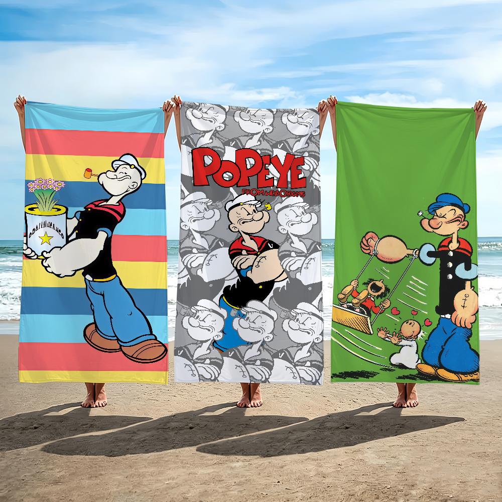 Jmg Household Supplies Cartoon P-Popeye Towel Beach Towel Travel Lightweight Skin Friendly For Pool Beach Camping Cruise Summer