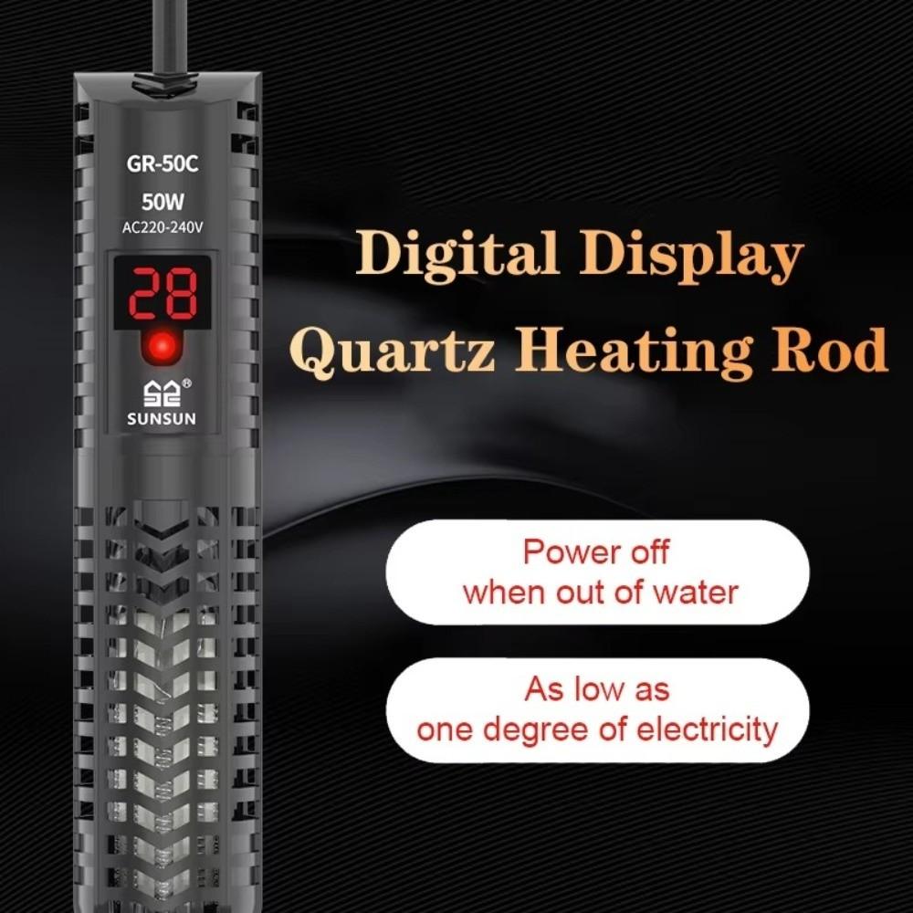 LCD Display Fish Tank Heater Quartz Glass Heating Rod Digital Display Heater  Aquatic Aquariums