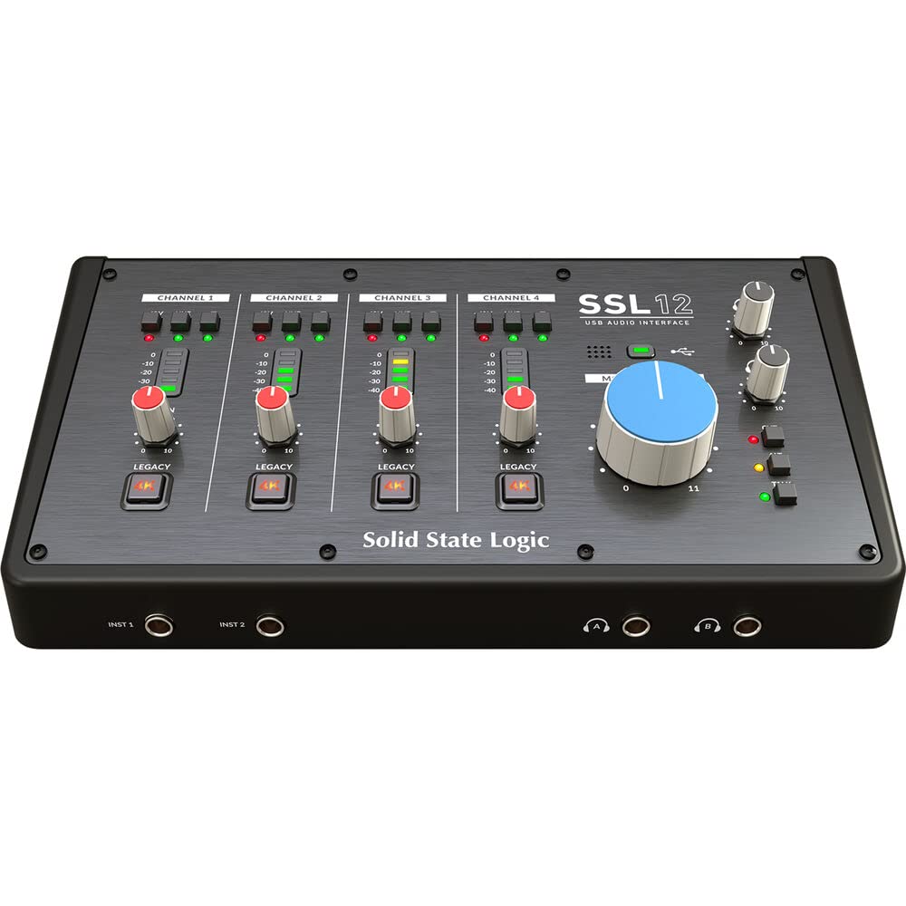 Solid State Logic SSL 12 USB Audio Interface with Audio for Professional Recording and Mixing 12-input, 8-output Studio-Quality