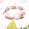 Adjustable Amethyst Crystal Chip Flower Couple Bracelet Bangle B56