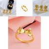 Stunning Brass Gold Plated Open Bow Ring Stylish Adjustable Design For Modern Women
