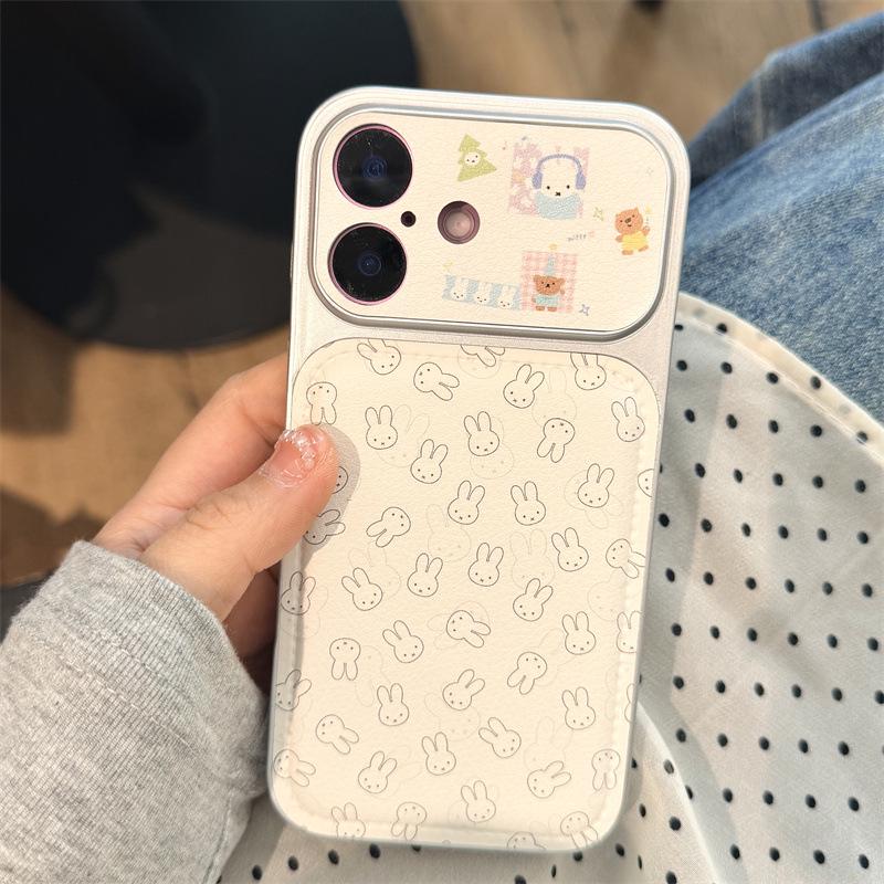 

Adorable Cartoon Rabbit Head iPhone Case for 17, 16 Pro Max, 15, and 14 with Girly Heart Design. iPhone 17 Pro Max