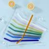 [10 Pcs] Reble Glass Straws Shatter Resistant - 9" x 10 mm Bent Multicolor Drinking Reble Straws With 2 Cleaning Brushes for Coffee,Milkshakes,Juice