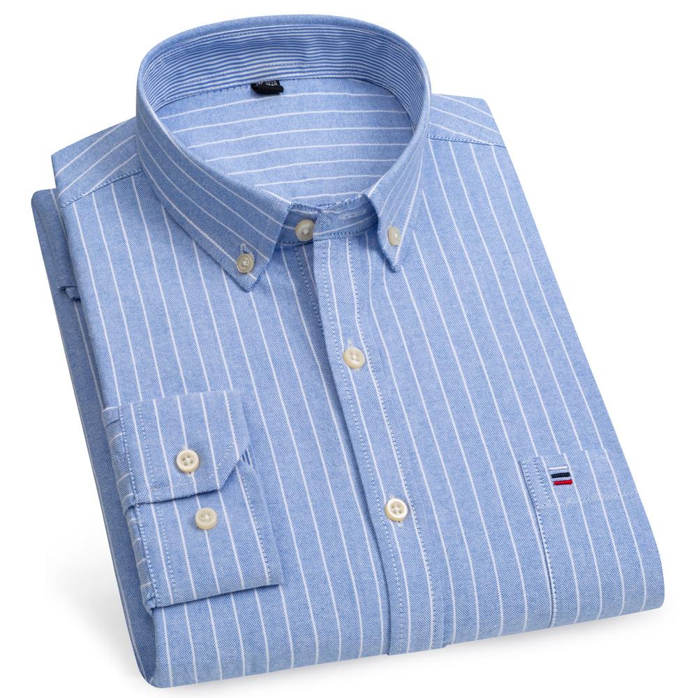 Klasyczne koszule z długim rękawem w kratę - Regularny krój, Zapinane na guziki, Wygodna 100% bawełna, Idealne na co dzień, Zaprojektowane dla mężczyzn