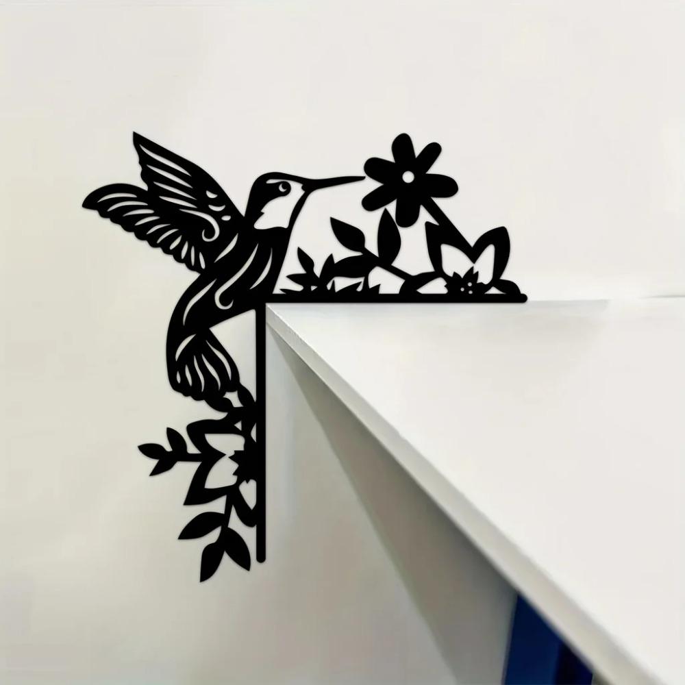 1pc Creative Bird Silhouette Decorative Wall Stickers - Enhance Door Corners and Frames with Iron Art Decoration