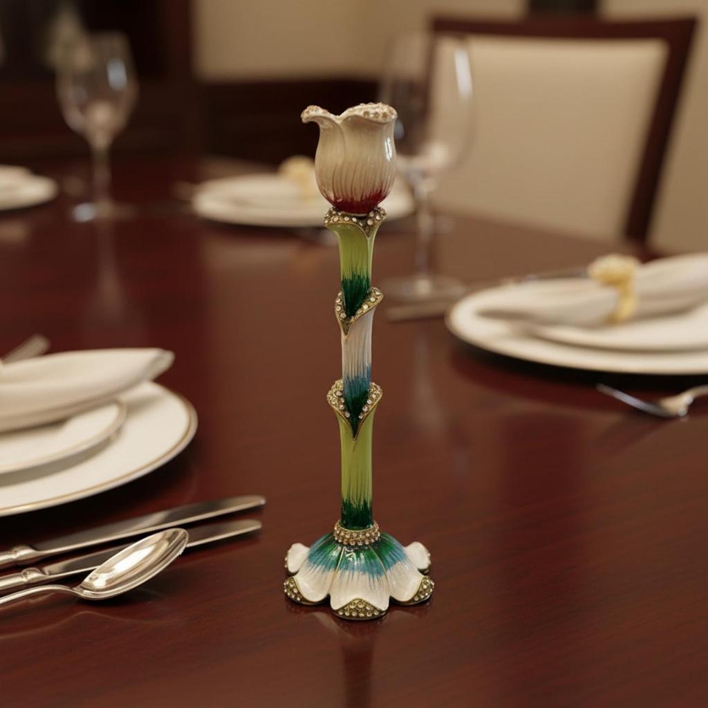 Flower Candle Holder Vintage Decor Gorgeous for Mantel