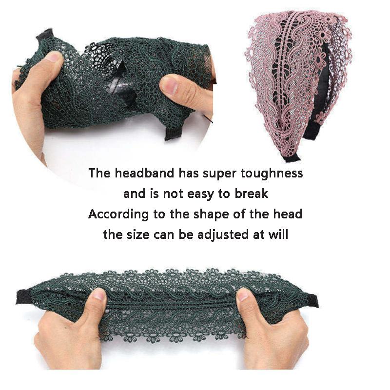 Lace Headband Women Black Korean Simple Wide-brimmed Fashion Sweet Cover White Hair Headband Fresh National Style Retro Hairpin