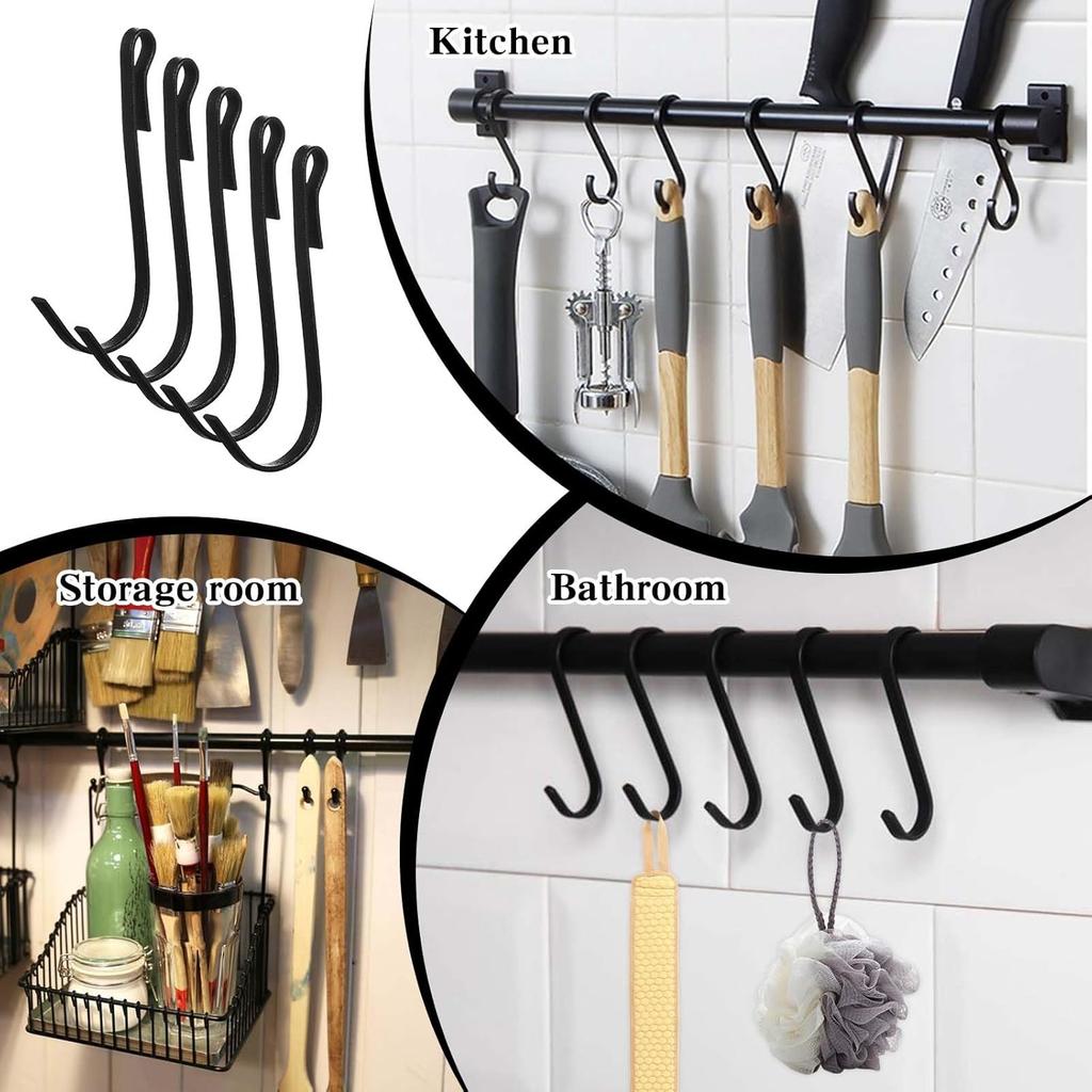 20 Pcs Shelf Hooks Grid Wall Hooks for Wire Shelving Accessories Stainless Steel J Hook for Hanging Sink Hanger for Kitchen Bedroom Office, Wire Hook