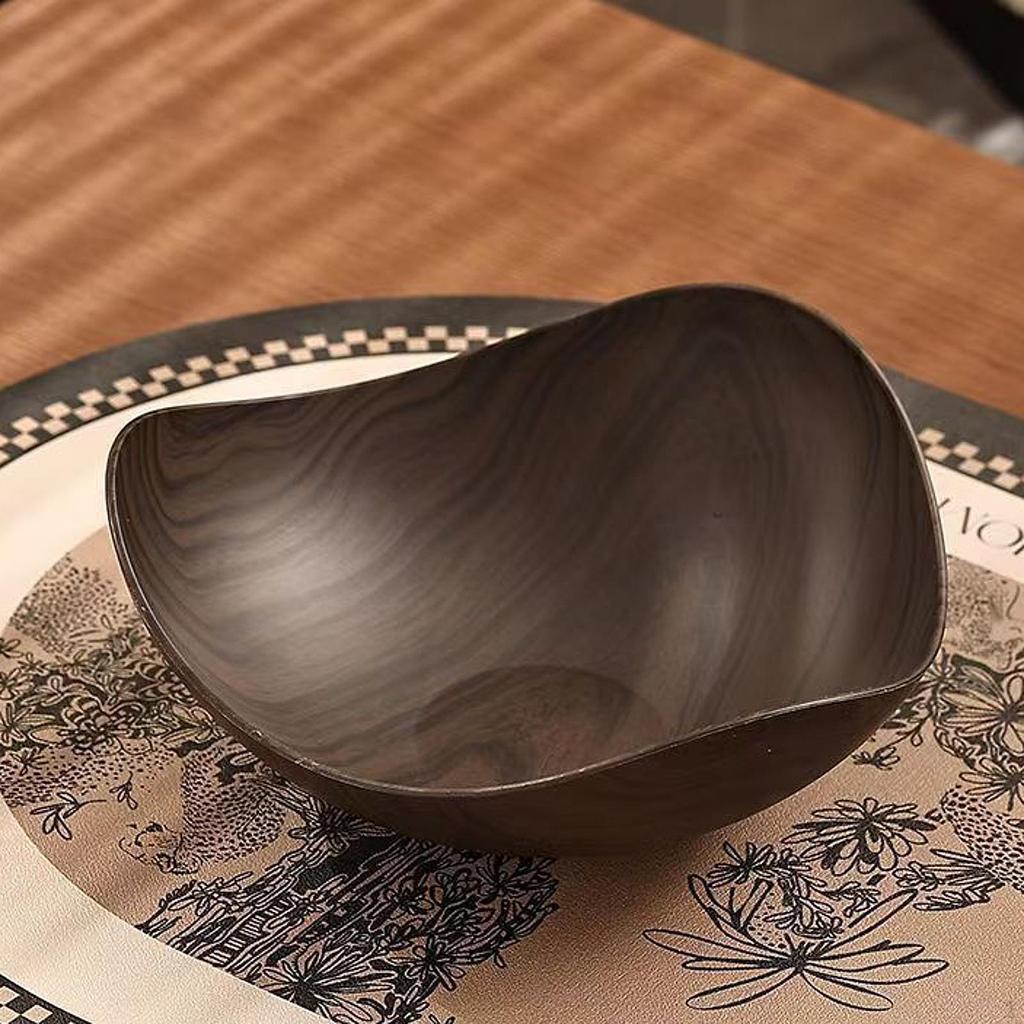 Serving Bowl Candy Snack Tray Imitation Wood Grain Fruit Dried Plate for Sandwich
