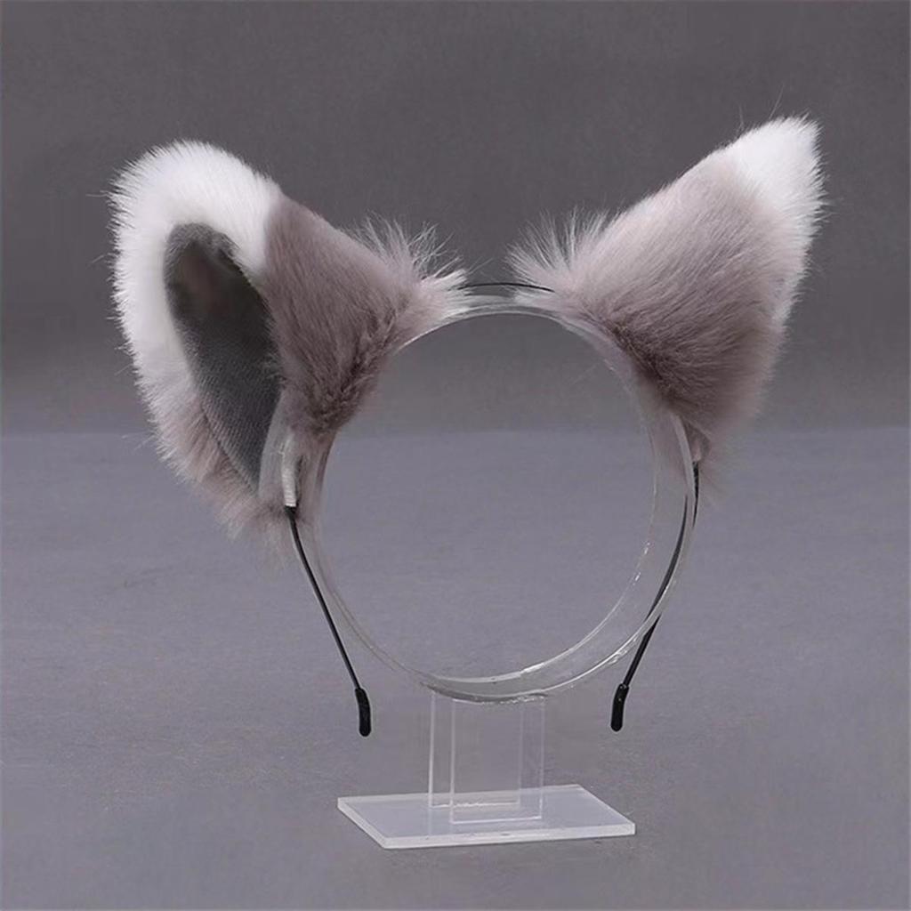 Diadema y pinzas con orejas de animales: Gato, zorro, perro lobo con cascabeles: accesorios para el cabello de cosplay para mujeres.