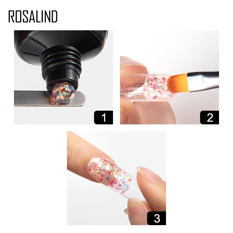 ROSALIND 30ml läikiv polüesterküünegeel 6 värvi kiirkinnitusega pikendus