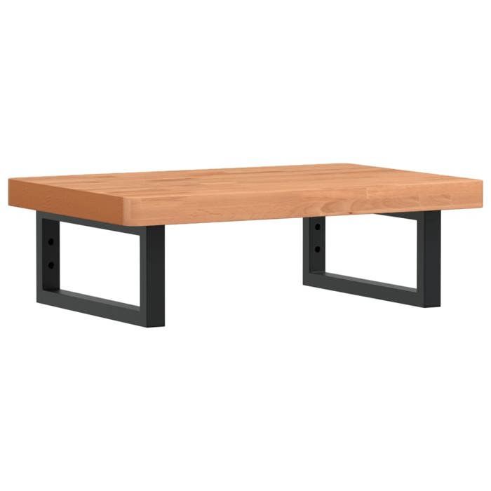 VidaXL Étagère de vasque murale acier et bois massif de hêtre, étagère de vasque flottante, étagère de vasque à poser 3302377