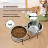 Doppelnapf aus Edelstahl für Haustiere - Geeignet für Hunde und Katzen, Perfekt für Futter und Wasser.