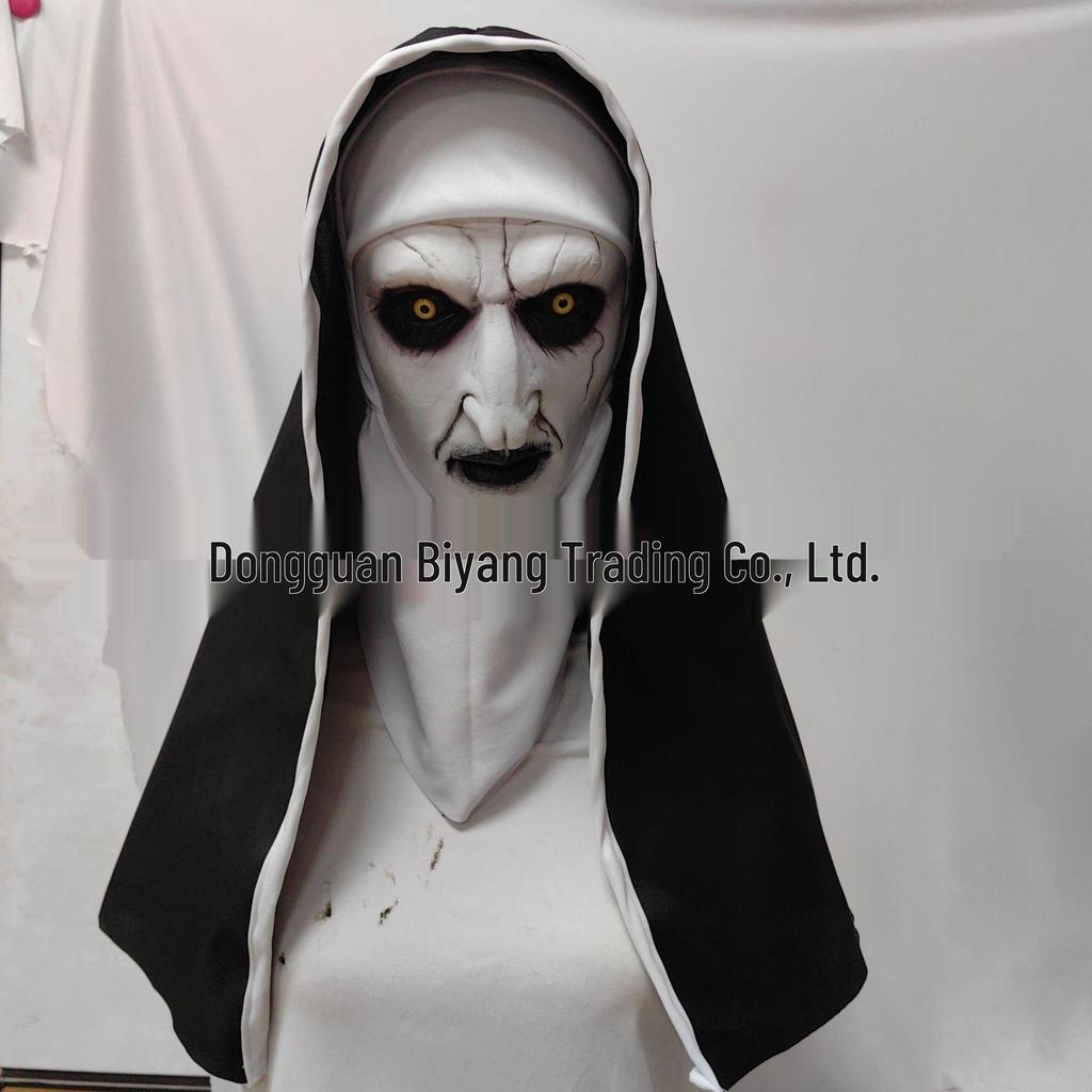 Halloween Scary Nun Latex Mask and Headdress