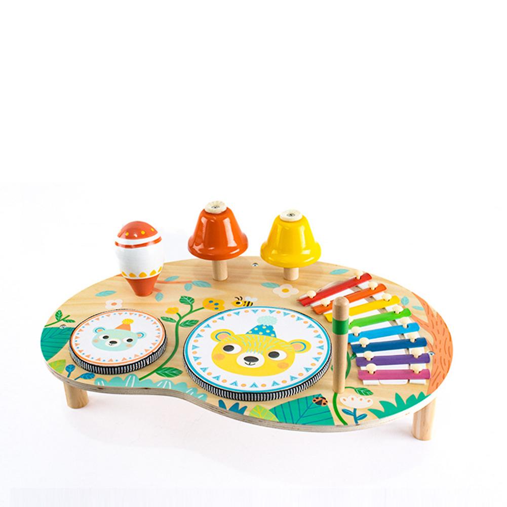 

Kids Drum Set Wooden Musical Instruments Kit Percussion Instruments Musical Toys Early Educational Toys Gifts For Girls Boys Ages 3-6 Music Percussion Station
