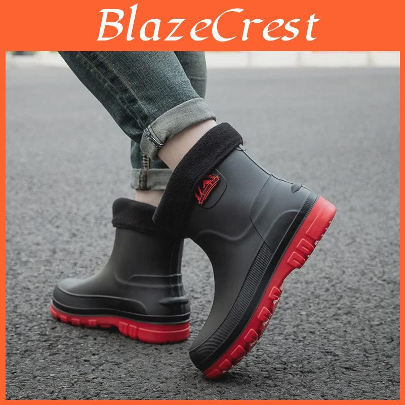Waterproof Fashion Mens Midtube Nonslip Rain Boots