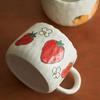 Perfect For Home, Office, Event Gifts And Holiday Gifts Halloween Hand Painted Ceramic Coffee Mug With Strawberry Pattern Design