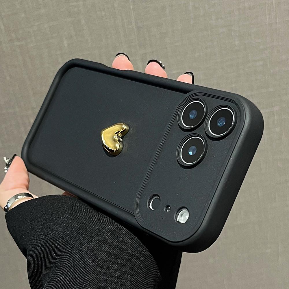 3D Gold Liebesherz Matt Hülle Für Samsung Galaxy A06 A16 A26 A36 A56 A55 A35 A25 A15 A05S A04S A52S 4G 5G Silikonhülle