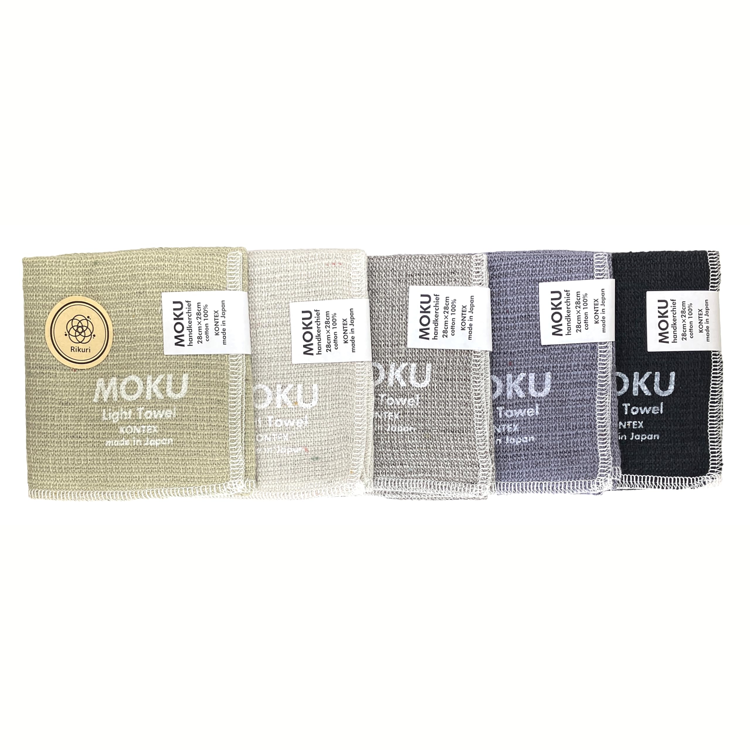 

Rikuri MOKU Handkerchiefs, 5-Piece Set, Gradient, Thin, Quick-Drying, Perfect as a Gift, Present, or Souvenir (Earth)