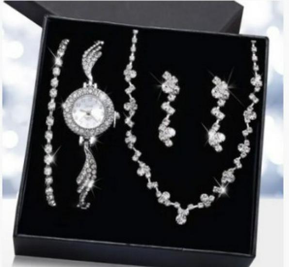 Women's 5-Piece Fashion Watch Set with Picture Box – Classic Hot Style