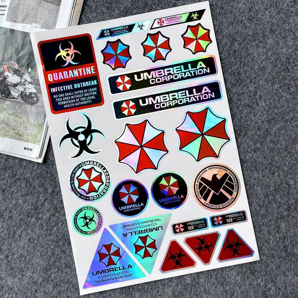 Наклейка на мотоцикл/автомобіль Resident Evil Umbrella: Водонепроникна та міцна наклейка