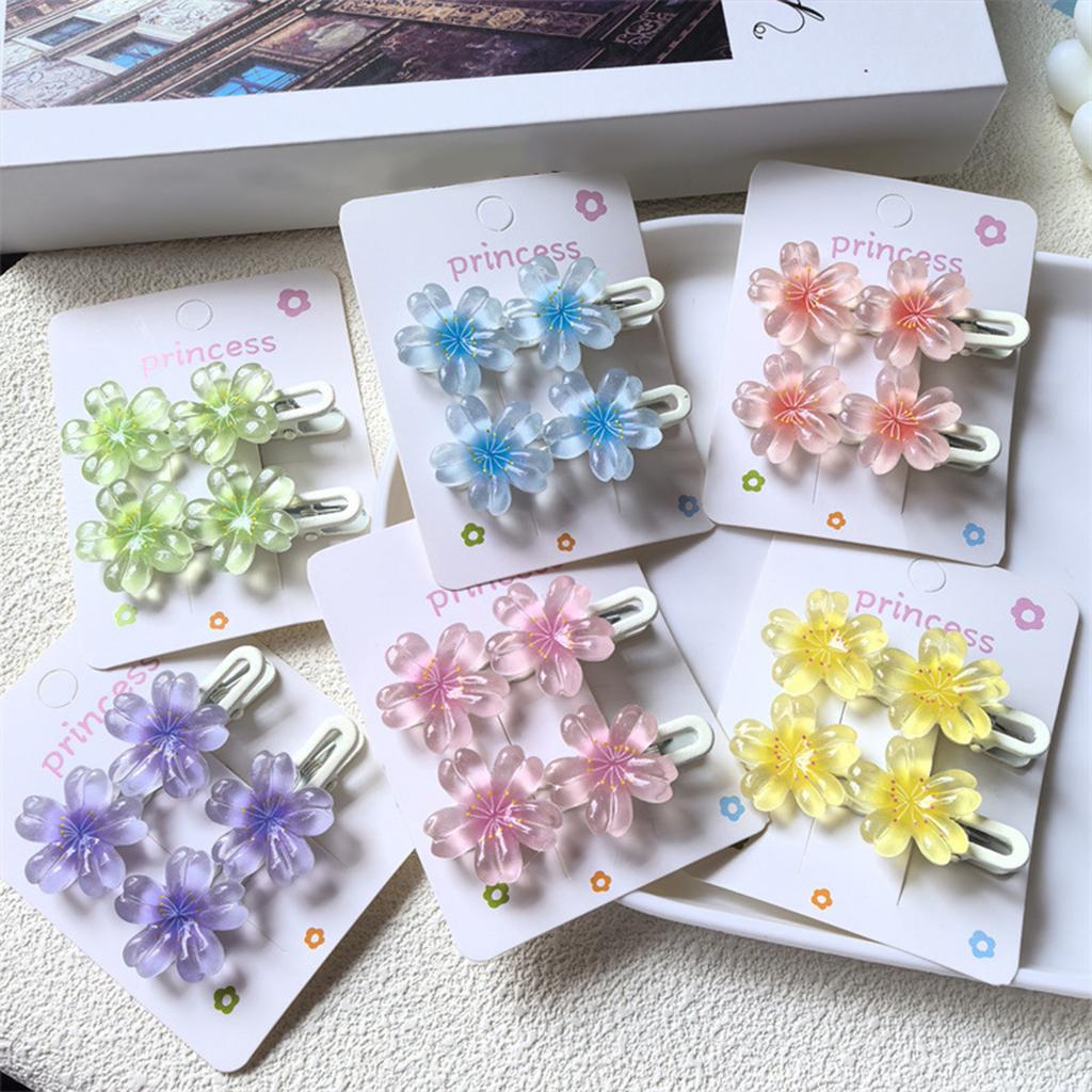 Flower Model Side Hair Bangs Clip Chip-Proof Smudge-Proof Fake Nails for Working Dating or Partying