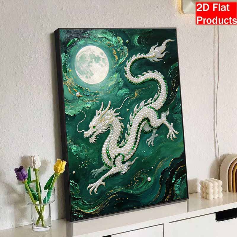 Kit Pittura Perle 3D Design Drago Senza Cornice DIY Bead Art Tela Tempo Libero Artigianato Fatto a Mano per Decorazione Parete Camera da Letto