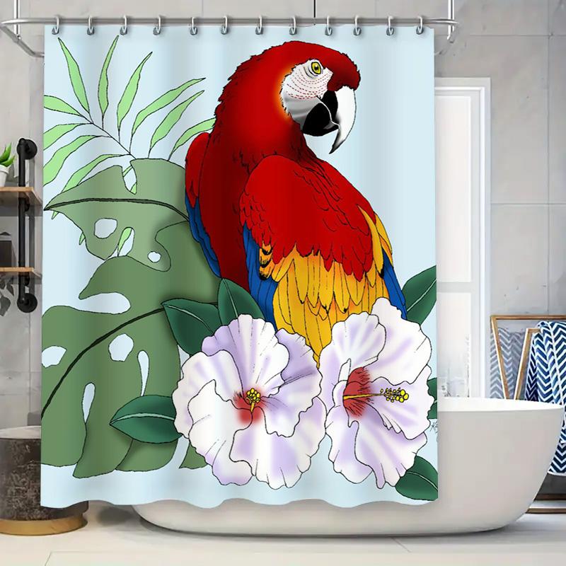 

Artistic Shower Curtain Handpainted With Sunlight Shadows Multi-Color Watercolor Design For Bathroom Decor. W60H190(CM)-1 Pcs