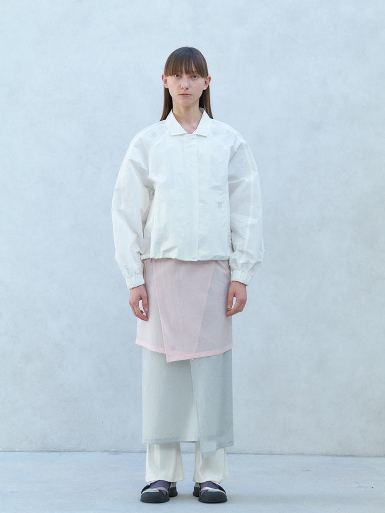 Akokeu Haze Sheer Wrap Skirt_Pink