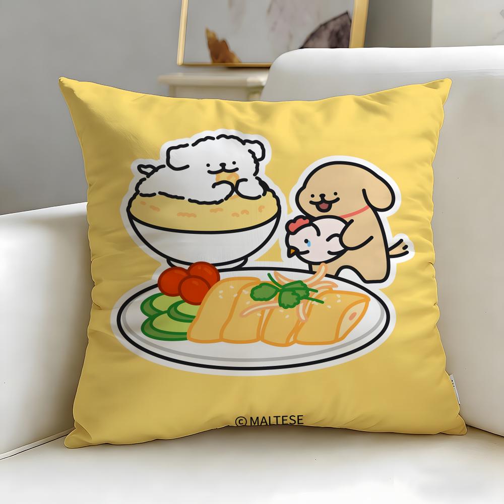 classic cartoon Line Puppy Cushion Cover Soft  EasyWash Pillow Case  Versatile for Couch Bed Travel and Office