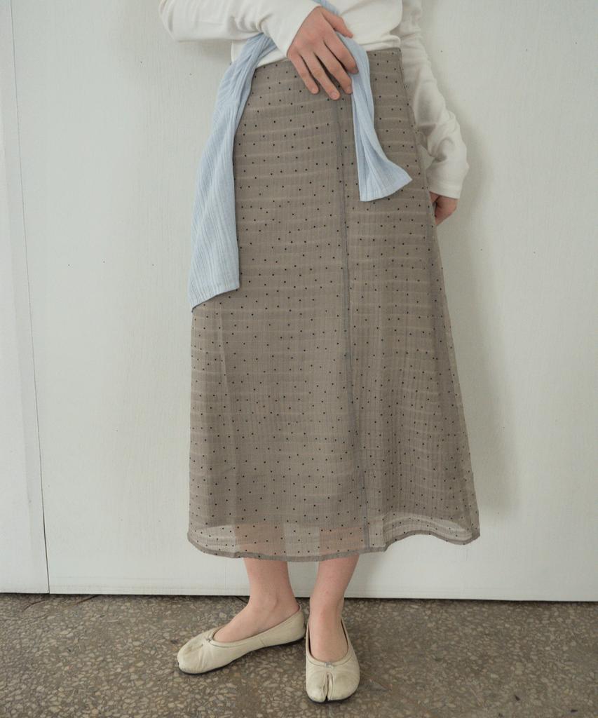 Cita Dot See-Through Layered Skirt_Cts609 (Gray)