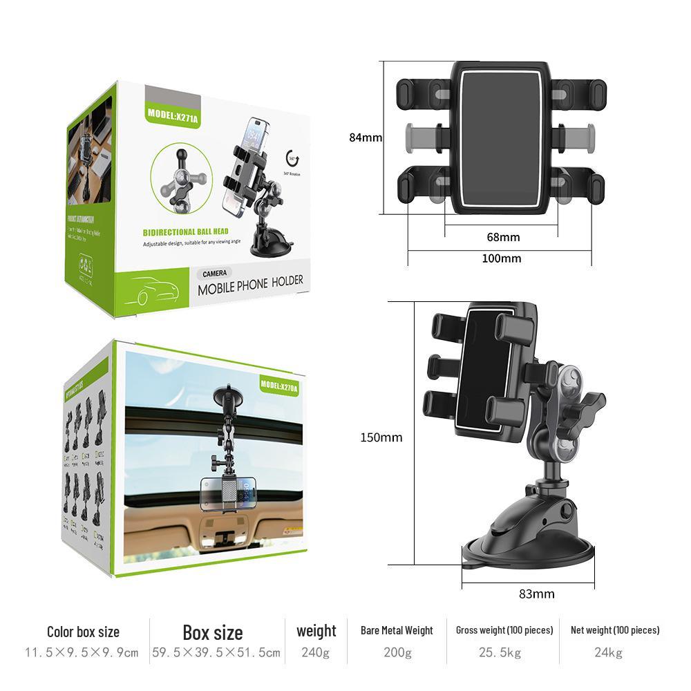 Universal Rotating Suction Cup Phone Holder for Car Windshield Navigation