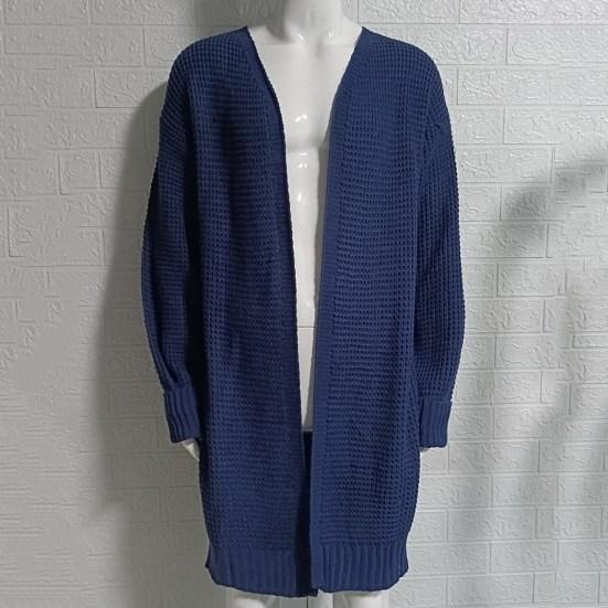 Men Sweater Cardigan Solid Color Long Sleeve Cold Proof Knitwear Autumn Winter Loose Mid Length Sweater Coat Streetwear