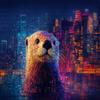 1000pcs/Puzzle Game for Training Endurance And Logic - Exquisite Puzzle - (Urban Night Shadow Otter Reflecting City) Suitable for Living Room Decorati