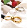 Yhpup Size 678910 Stainless Steel Double Circle Finger Ring Wholesale High Quality Metal PVD Plated Casual Fashion Jewelry Gift