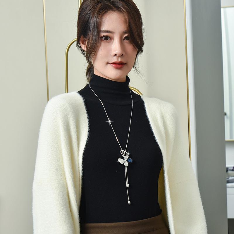 Japanese Fashion Butterfly Fringed Sweater Chain Women'S Long Autumn And Winter Clothes Accessories Necklace
