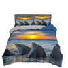 3D Digital Printing Bedding Three-Piece Set, Dolphin Printing Animal Quilt Cover Can Be Ordered.