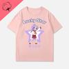 Anime Shirt Lucky Star Konata Camiseta Hot Sale Cotton Comic Y2k Clothes Cartoon Izumi Kagami Aesthetic Print Tee Unisexga Tops