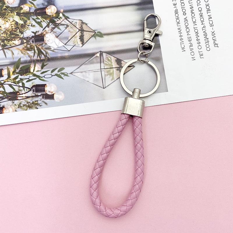 Braided Leather Car Keychain - Unisex Waist-Hanging Bag Charm Keyring