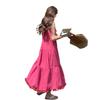 Summer 2026 new women's clothing vacation dragon fruit color fringed strap dress temperament pendulum long skirt