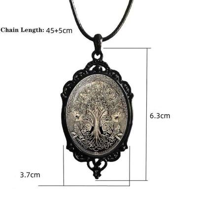 Pendant Wax Wire, Frame, Gothic Mythical World Tree Design Necklace