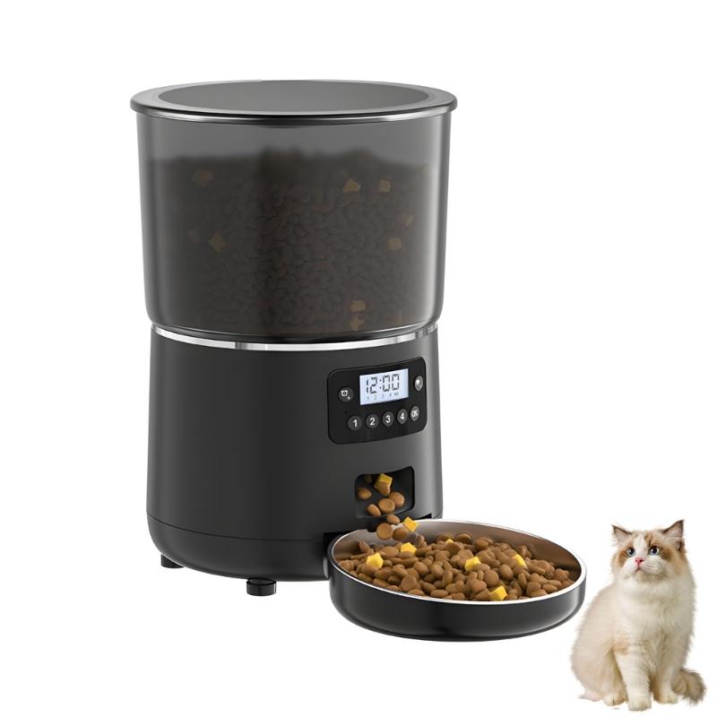 

Key Button Version Large Capacity 4L Pet Food Feeder USB Operated Automatic Feeding Schedule Safe ABS Plastic Design чорний
