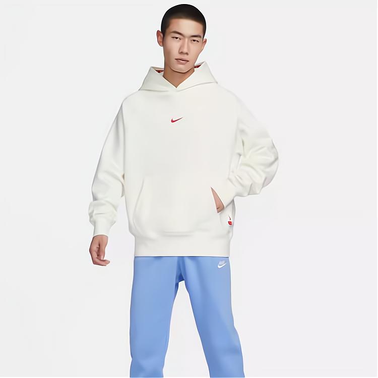 Nike Dragon Rise New Year Series FW23 Hoodie With Logo Print And Fleece Lining Men Tops Sail-White FZ6373-133