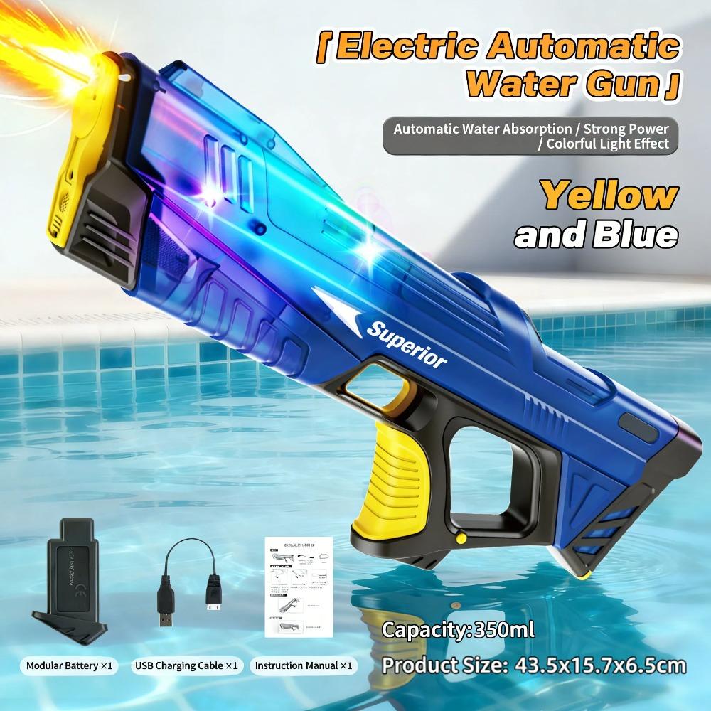 New Electric Water Guns Children Wholesale AutomaticWater Absorption Battery DisplayLarge Capacity Boys' Water PlayToyWater Gun