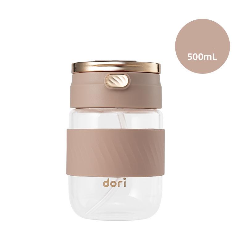 

Бутылка для воды для чая объемом 500 мл, из соломенного стекла с высоким боросиликатным покрытием, модная чашка для кофе, стакан для заваривания, бутылка для воды с крышкой 401-500ml кофейный