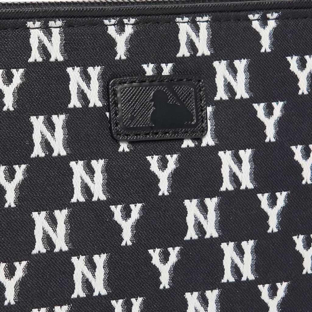MLB Monogram Series NY Yankees Vintage Floral Print Large Logo Polyester Wallet Clutch Unisex Wallets Black 3APOS012N-50BKS